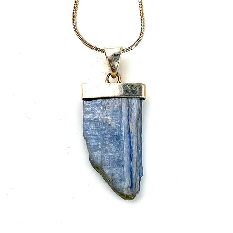 Kyanite Rough Crystal Sterling Silver Pendant - Keja Designs Jewelry
