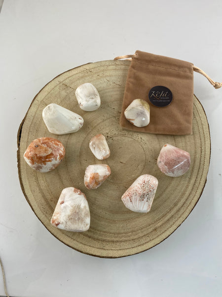 Orange Scolecite Polished Chunk Stones, Choose Size, Orange Scolecite for Meditation or Crystal Grids - Keja Designs Jewelry