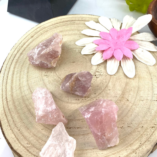 Pink Rose Quartz Rough Chunk Stones, Choose Size, Choose Quantity, Raw Rose Quartz for Décor or Crystal Grids - Keja Designs Jewelry