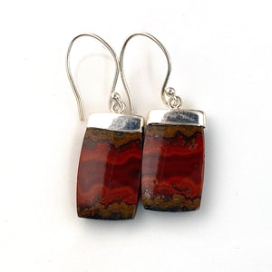 Seam Agate Sterling Silver Earrings - Keja Designs Jewelry