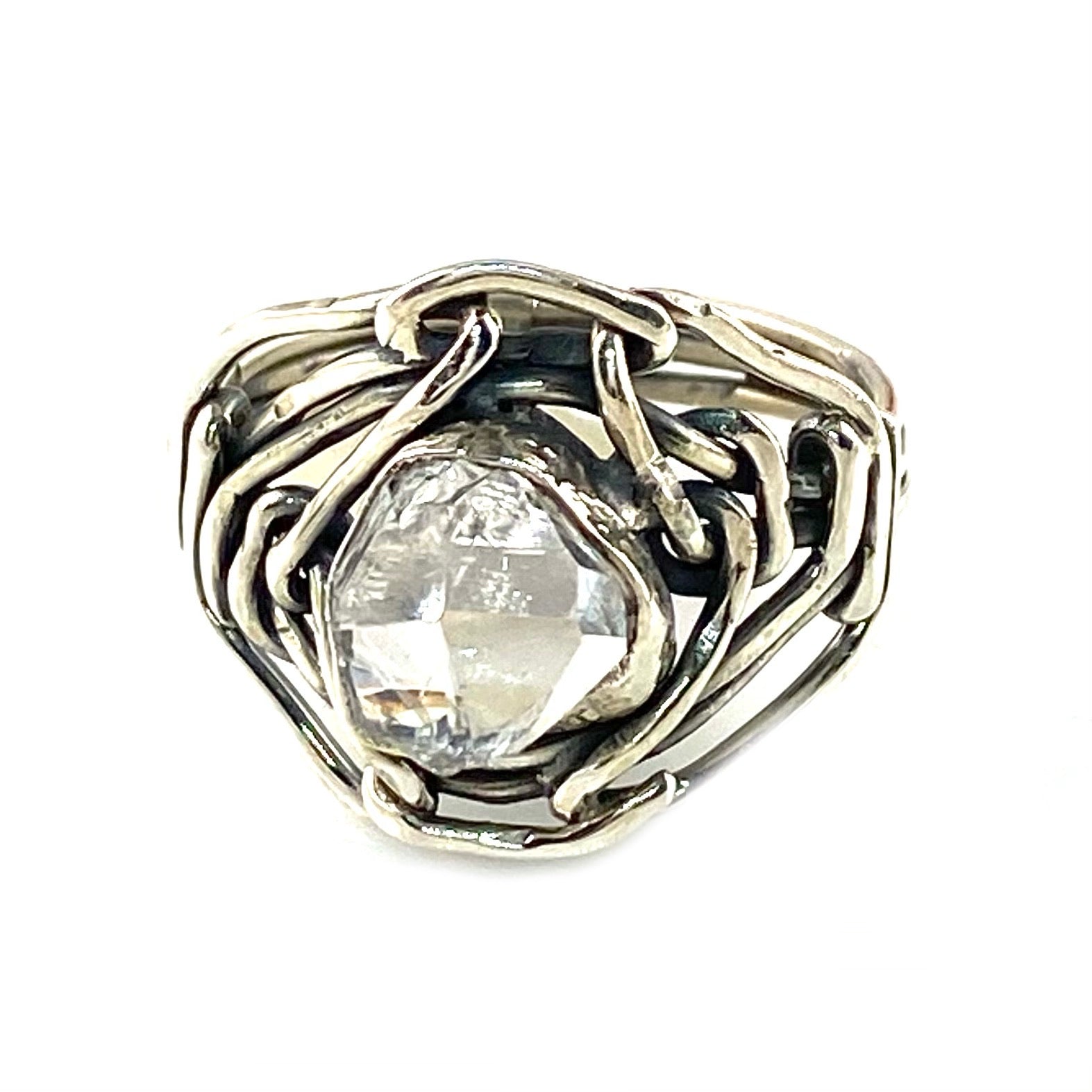 Herkimer Diamond Industrial Sterling Silver Ring - Keja Designs Jewelry