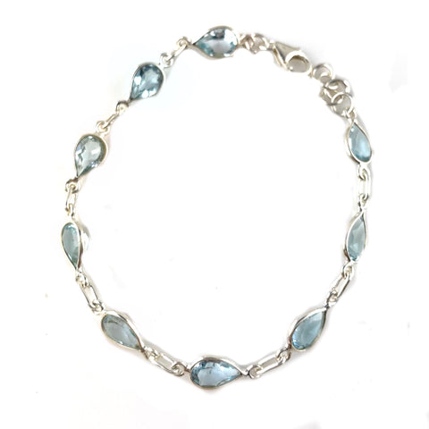 Sky Blue Topaz Sterling Silver Bracelet - Keja Designs Jewelry