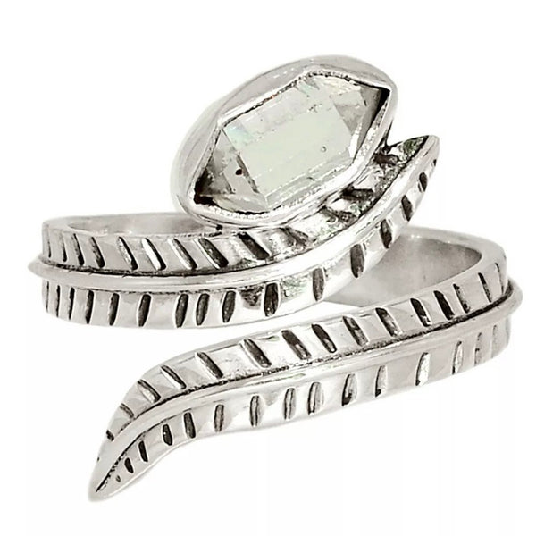 Herkimer Diamond Sterling Silver Adjustable Wrap Ring - Keja Designs Jewelry