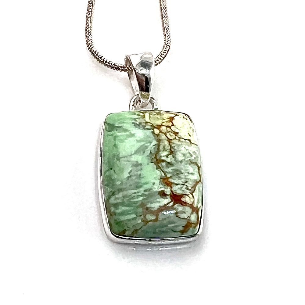 Variscite Sterling Silver Rectangular Pendant - Keja Designs Jewelry
