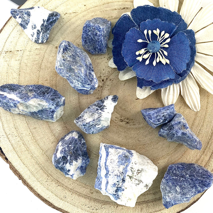Sodalite Rough Chunk Stones, Choose Quantity, Sodalite Rough Crystal for Décor or Crystal Grids - Keja Designs Jewelry