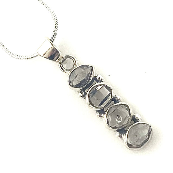 Herkimer Diamond Sterling Silver Channel Pendant - Keja Designs Jewelry