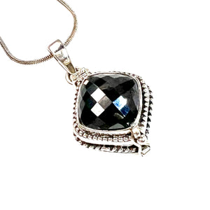 Hematite Poison Sterling Silver Locket Pendant - Keja Designs Jewelry
