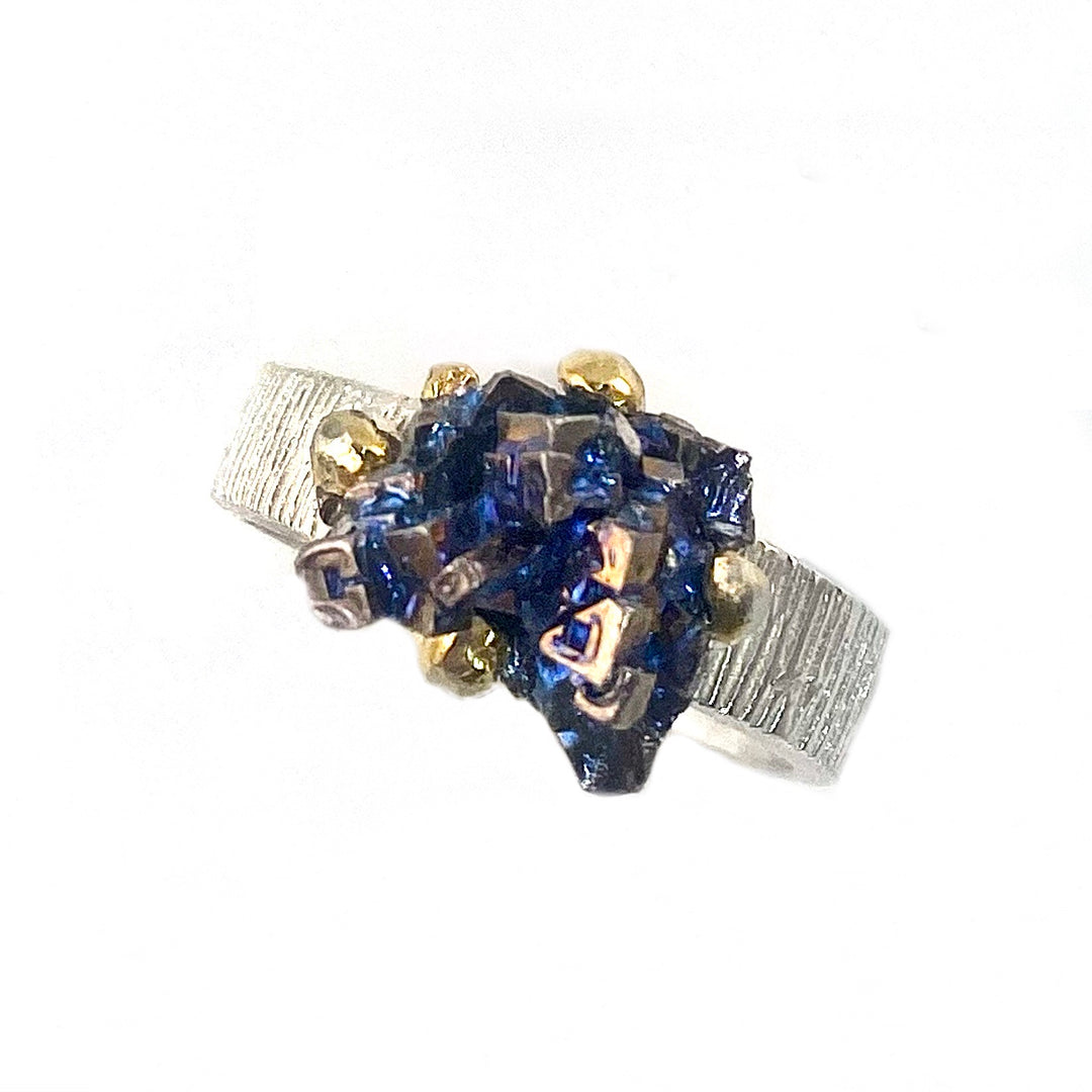 Bismuth Crystal Silver Rhodium &amp; Gold Plated Ring - Keja Designs Jewelry