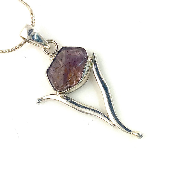 Cacoxenite Sterling Silver Vortex Pendant - Keja Designs Jewelry