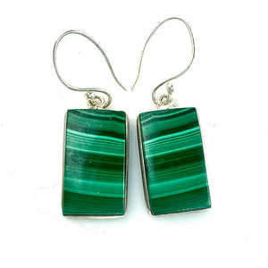 Malachite Sterling Silver Earrings - Keja Designs Jewelry