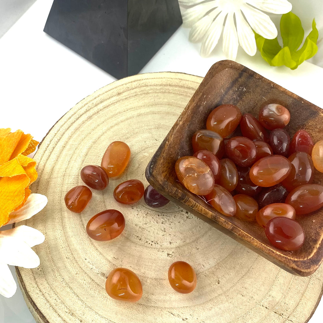 Carnelian Polished Chunk Stones, Choose Quantity, Polished Carnelian for Décor or Crystal Grids - Keja Designs Jewelry